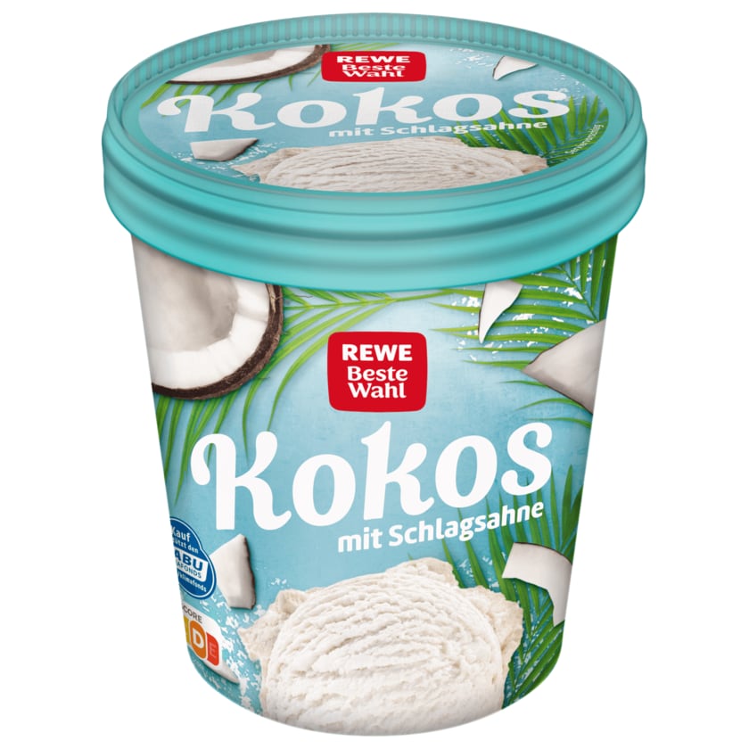 REWE Beste Wahl Eis Kokos mit Schlagsahne 500ml